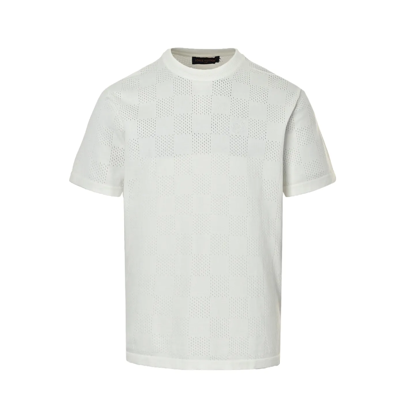Louis Vuitton/Louis Vuitton 26ss hollow mesh checkerboard knitted short sleeves
